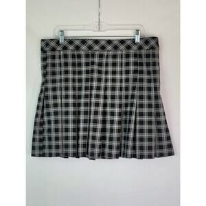 H&M Divided Black Pleated Tartan Plaid Mini Skirt Retro Y2K Schoolgirl Size 14